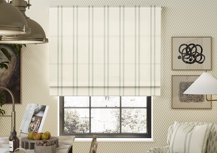 Adelaide, Winnies Stripe Bud Green - Twist&Fit Roman Blind - Image 3